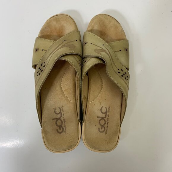 GOLC Italian Leather Open Toe Cutout Handcrafted Sandals Size 7.5 - Picture 7 of 9